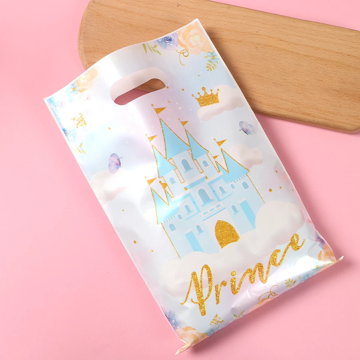 10/25/50pcs Castle Princess Party Handbags Castle and Crown Designs Small Gift Hand Bags for Birthday Baby Shower Party Supplies