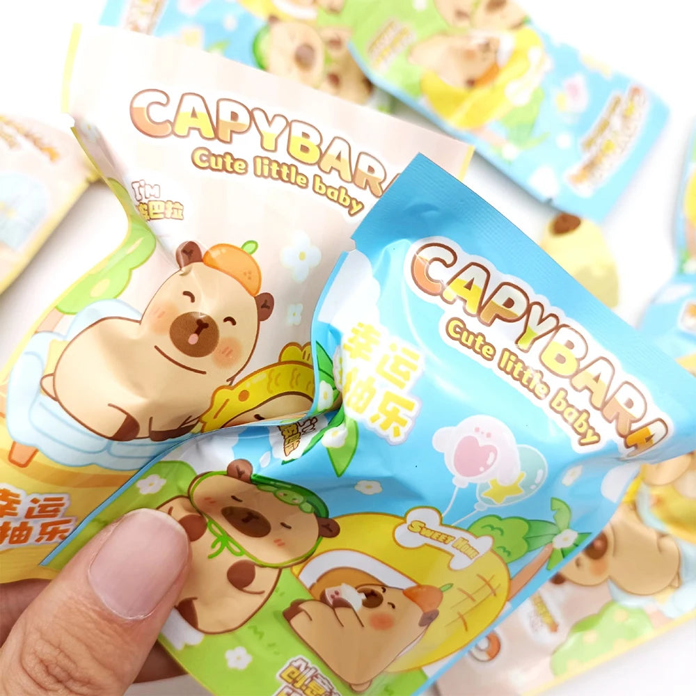 Kawaii Capybara Figure Pencil Eraser Blind Box Cute Animal Erasers Stationery Student Supplies Stationery Wholesale Gifts