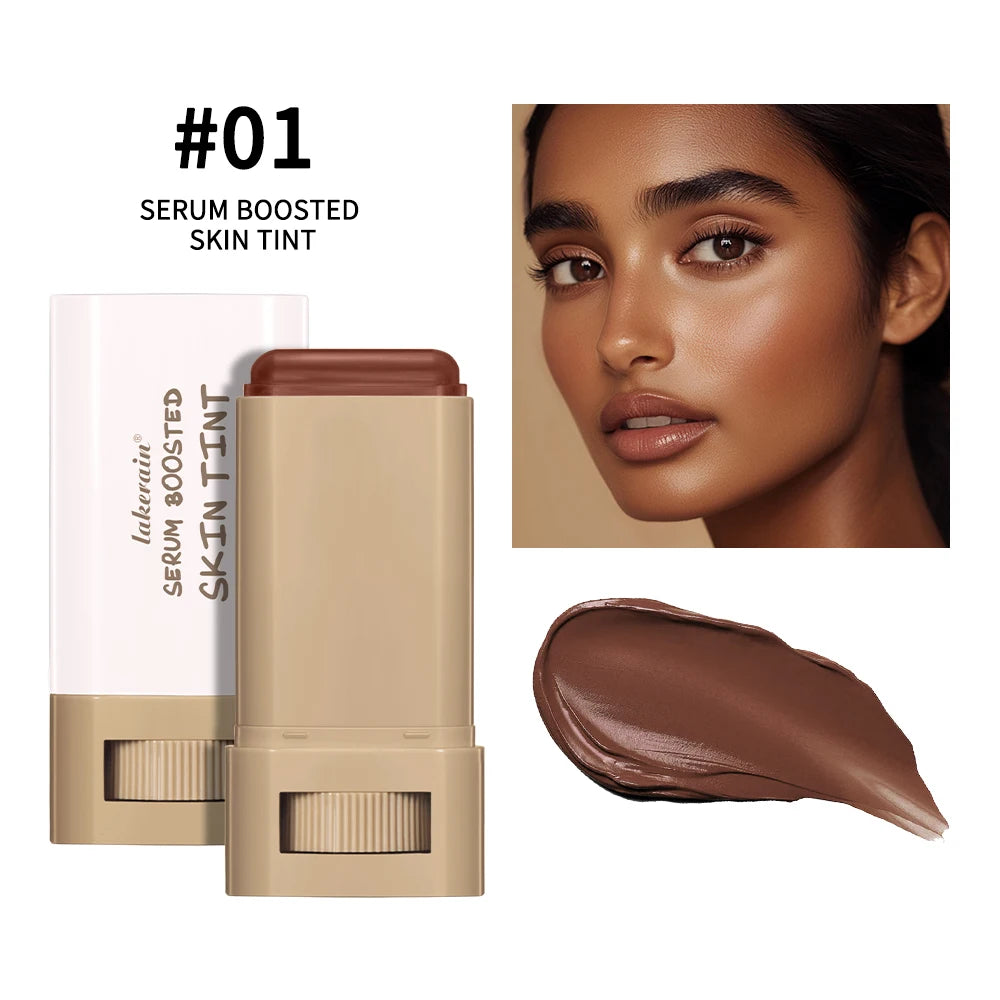 Foundation Tint Stick Balm Serum Boosted Skin Tint Moisturizing Silky Texture Foundation Stick Plumper Travel 6 Colors Stick Ma