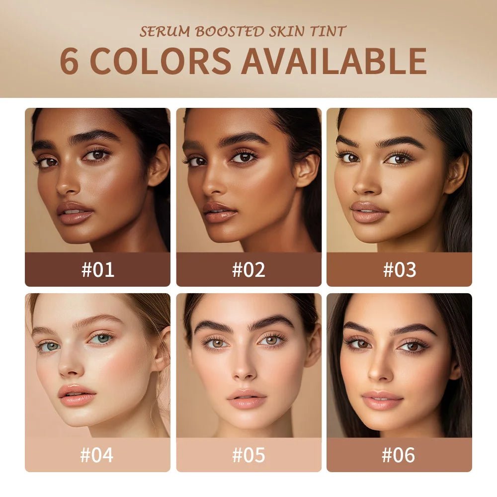 Foundation Tint Stick Balm Serum Boosted Skin Tint Moisturizing Silky Texture Foundation Stick Plumper Travel 6 Colors Stick Ma