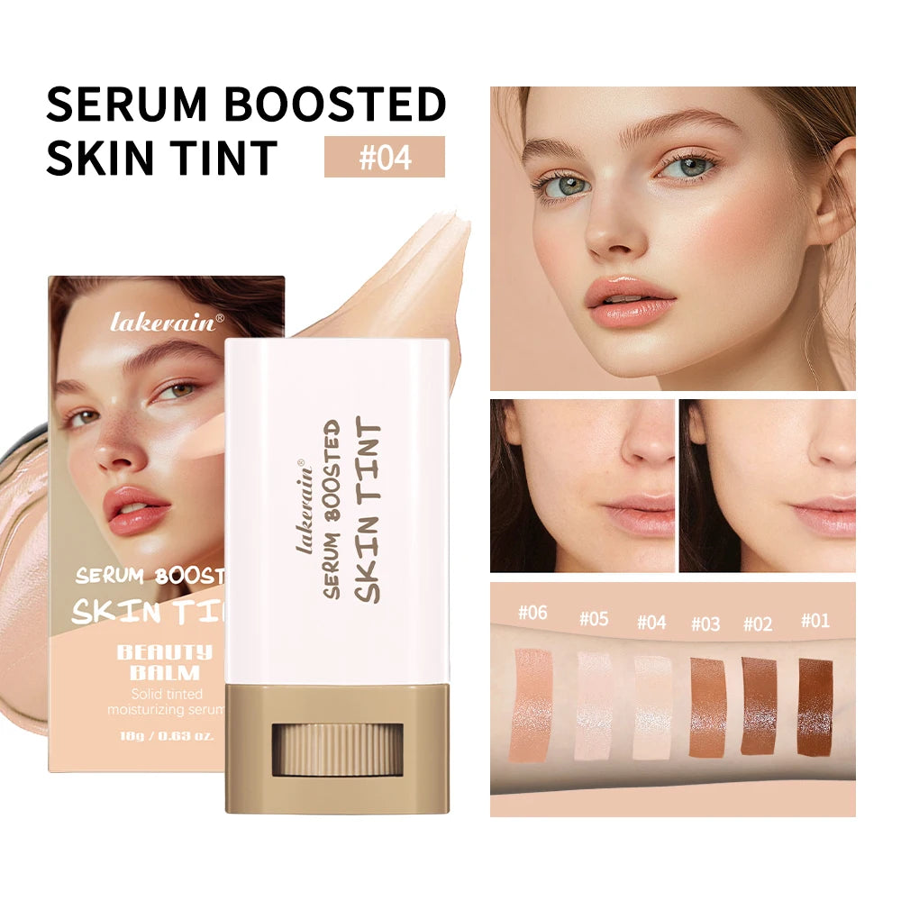Foundation Tint Stick Balm Serum Boosted Skin Tint Moisturizing Silky Texture Foundation Stick Plumper Travel 6 Colors Stick Ma